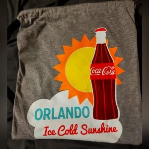 Cotton jersey drawstring backpack bag. Coca-Cola licensed item.